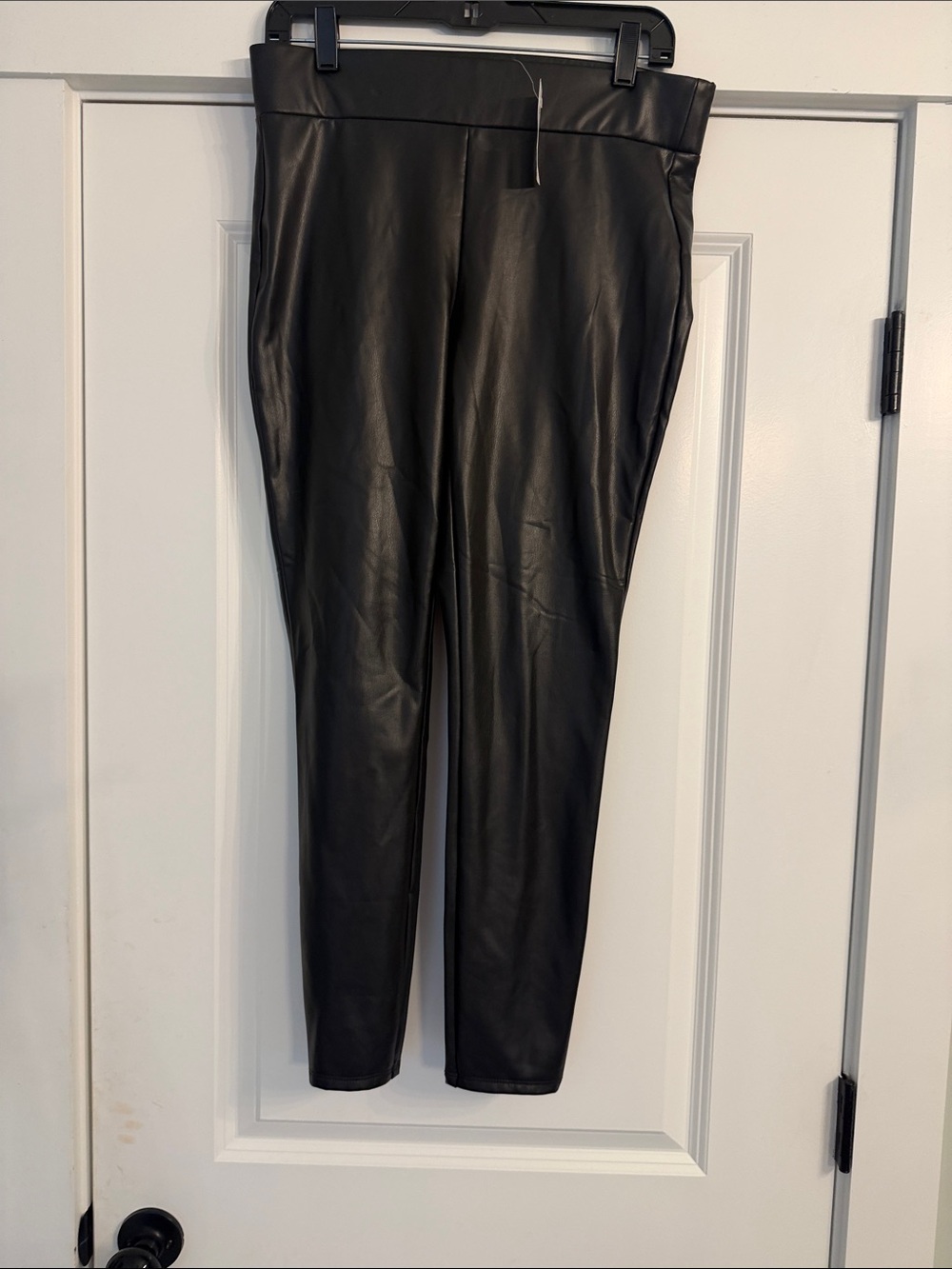 Black Faux Leather Women's Skinny Pants